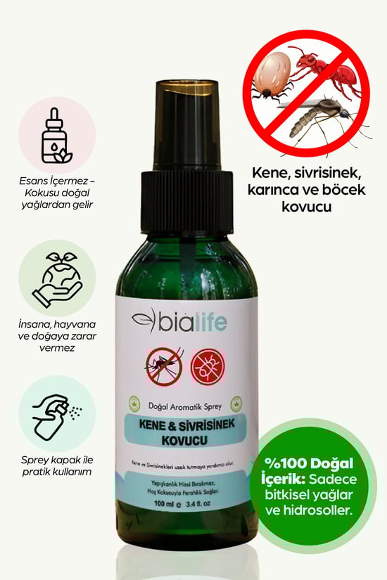 Kene & Sivrisinek Kovucu Doğal Aromatik Sprey 100 Ml - Doğal Sivrisinek Kovucu