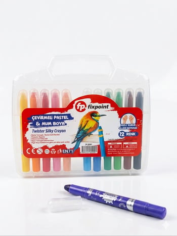 Fixpoint Çevirmeli Pastel&mum Boya 12li P-2091(ad)