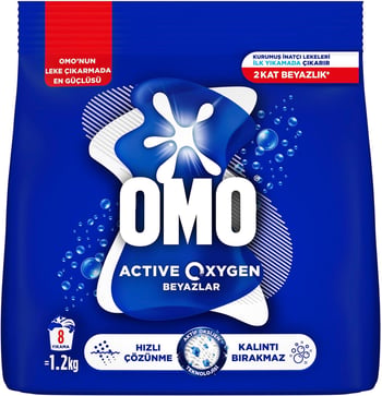 Omo Active Oxygen Beyazlar için 1.2 Kg Toz Deterjan