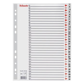 Esselte 100108 Plastikseperatör A4 1-31 Rakam