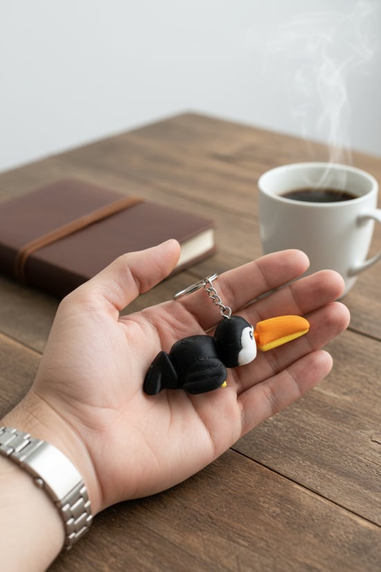 Tukan Kuşu Figürlü Hareketli Anahtarlık