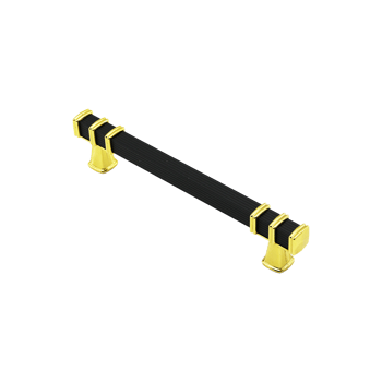 -965 ( 12.8cm ) ( Yüzük Altın & Kulp Siyah ) ( Kare ) Çekmece Kulp