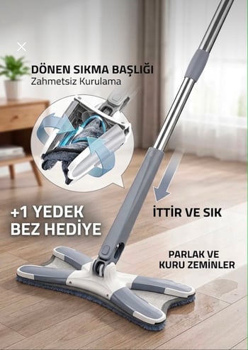 Kelebek X Mop 360 Derece Döner Başlıklı