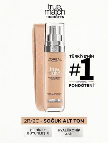 L'oreal Paris True Match Bakım Yapan Fondöten - 2c Soğuk Alt Ton