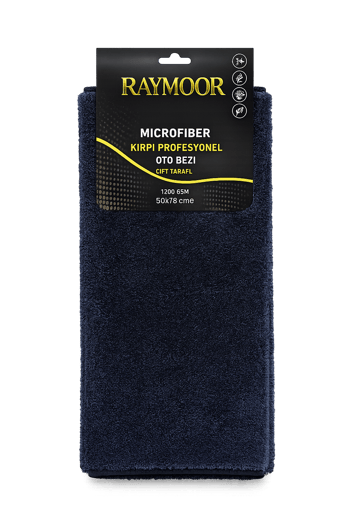 Raymoor 1200 Gsm Çift Taraflı Kirpi Profesyonel Mikrofiber Oto Bezi 50x70 Cm Ultra Emici Araç Kurulama Havlusu