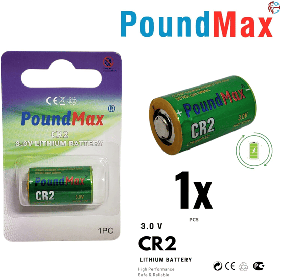 Poundmax Lityum Cr-2 (cr17355, Cr-2m, Dlcr2, Kcr2, 6206) Özel Pil, 3v | 1x 1-paket