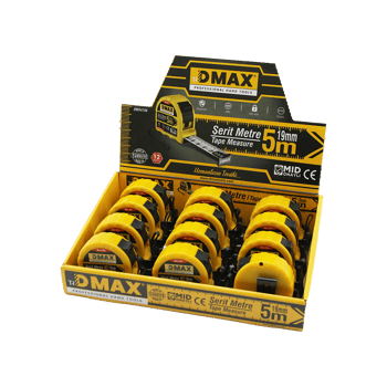 Dmax Dmx-4746 ( 5mt X 19mm ) Çelik Şerit Metre ( Stoplu ) ( Otomatik Kilit = Bas Durdur & Çek Sarsın )