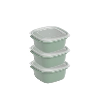 Dünya Dp-31272-999 ( Kare ) ( 3pcs = 1000ml ) Easy Keep Saklama Kabı ( Renkli Plastik & Şeffaf Kapak )
