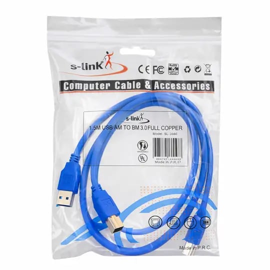 S-link Sl-3040 Usb3.0 1.5m Yazıcı Kablosu