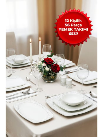 Aryıldız 12 Kişilik 56 Parça Yemek Takımı 6537