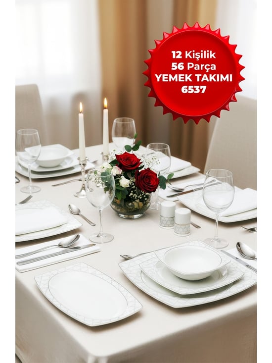 Aryıldız 12 Kişilik 56 Parça Yemek Takımı 6537