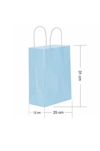 Roll-Up Kraft Çanta Açık Mavi Orta Boy 25x31cm 25 Adet
