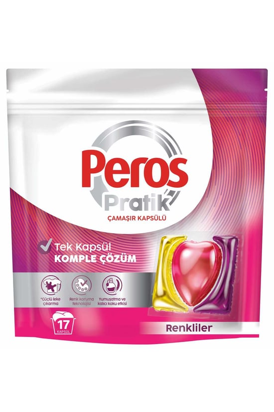 Pratik Matik Çamaşır Deterjanı Kapsülü - Tableti 17 Adet Renkliler-