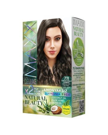 Maxx Deluxe Natural Beauty Amonyaksız Set Boya 7.11 Yoğun Küllü Kumral