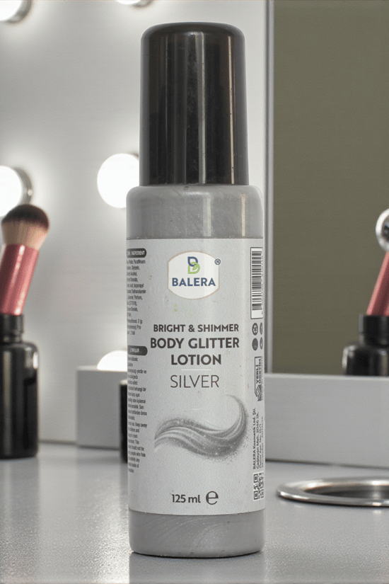 BALERA Vücut Losyonu Gümüş Simli Işıltılı Uzun Süre Kalıcı Koku Nemlendiricili 125 ml