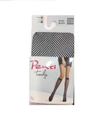 Penti Dizaltı Klasik File Çorap Siyah
