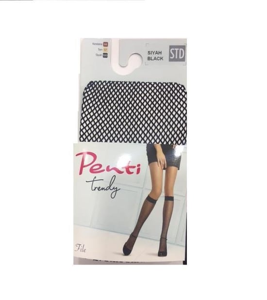 Penti Dizaltı Klasik File Çorap Siyah
