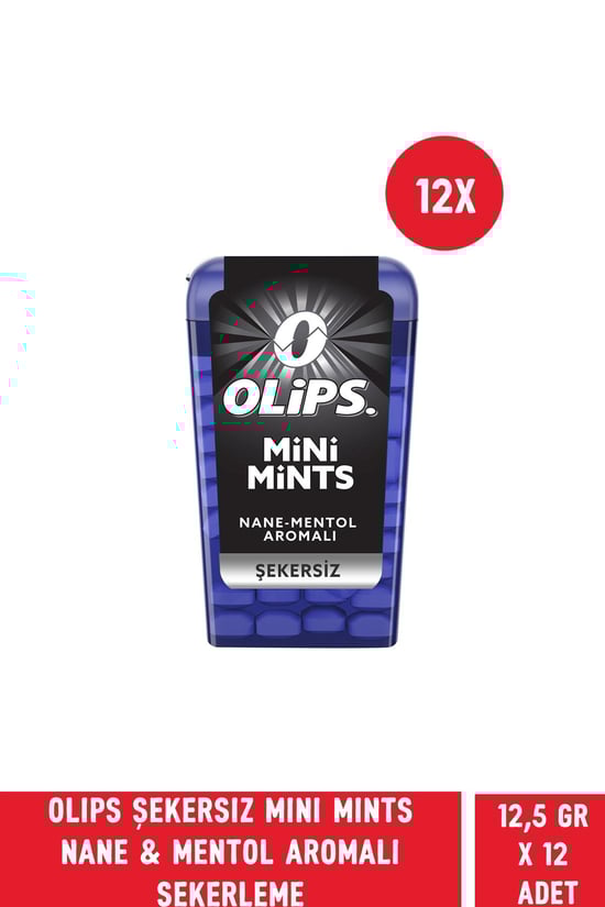 Olips Mini Mints Şekersiz Nane & Mentol Aromalı Şekerleme 12,5 Gr 12 Adet