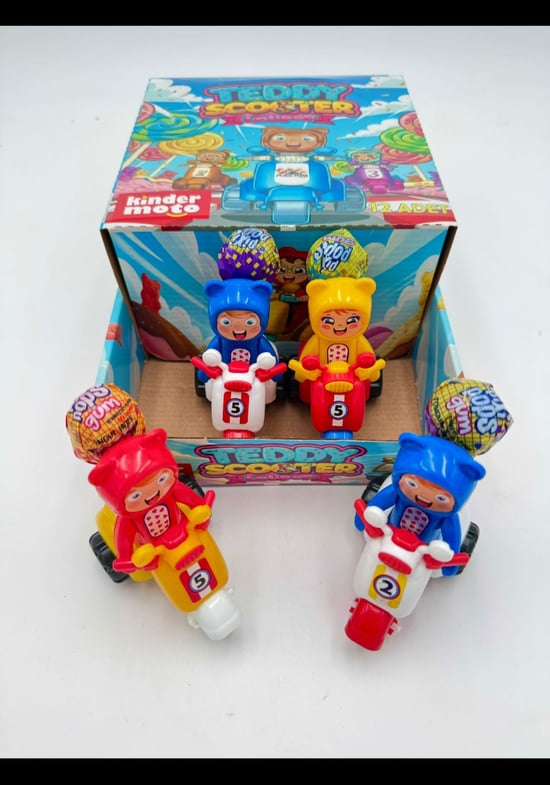 Kinder Motto Teddy Scooter Lolipoplu Oyuncak 12li
