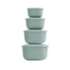 Dünya-30910-999 ( Kare ) ( 4pcs= 600-1100-1800-3000ml ) Sızdırmaz Saklama Kabı & Kutusu Set (renkli & Şeffaf Pls.kap)