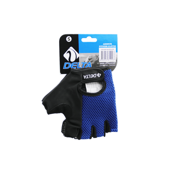 Yukon Delta Armour Fitness Gloves ( S Small ) ( Parmaksız & Fileli ) Sporcu Eldiveni ( Mavi /siyah )