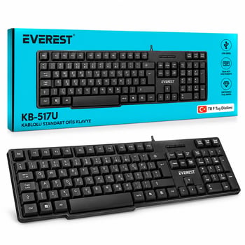 Everest Kb-517u ( Kablolu ) Standart Ofis Klavye ( Siyah ) ( Q Klavye )