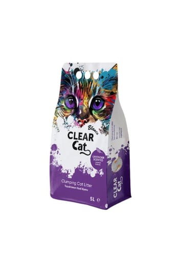 Clear Cat Kedi Kumu Topaklaşan Bentonit Clear Cat Blanco 5l Lavanta Kokulu