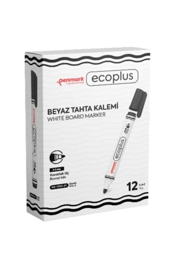 Penmark Ecoplus Beyaz Tahta Kalemi Siyah 12'li