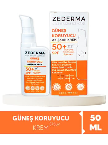 Zederma Güneş Koruyucu Spf 50+ 50ml Krem & Ultra Uzun Uva Koruma & Su ve Tere Dayanıklı
