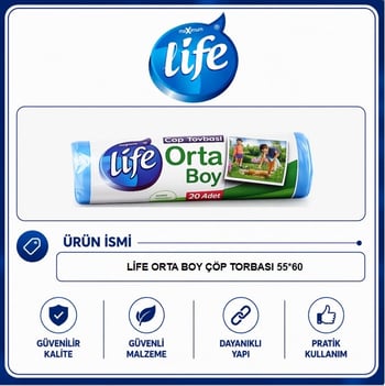 Life Orta Boy Çöp Torbası 20'Li