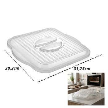 Timex Tim-138 ( Kare ) Borcam Kapak ( Plastik = Beyaz - Şeffaf ) ( 28cm X 31.75cm ) ( Sıcak Hava Tahliye Delikli )