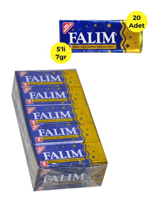 Falım Sakız 7 Gr 20'li Paket Damla Sakız Aromalı