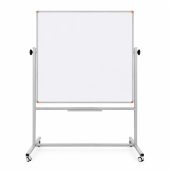 Emaye Yüzey 360° Dönerli Mobil Yazı Tahtası 120x120cm Beyaz