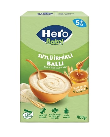 Hero Baby Sütlü İrmikli Ballı Kaşık Mama 400g