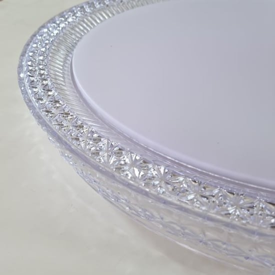 Erbay Sıva Üstü Led Panel Yuvarlak 45 Watt-Beyaz Gümüş Kristal Desenli-Beyaz-Günışığı