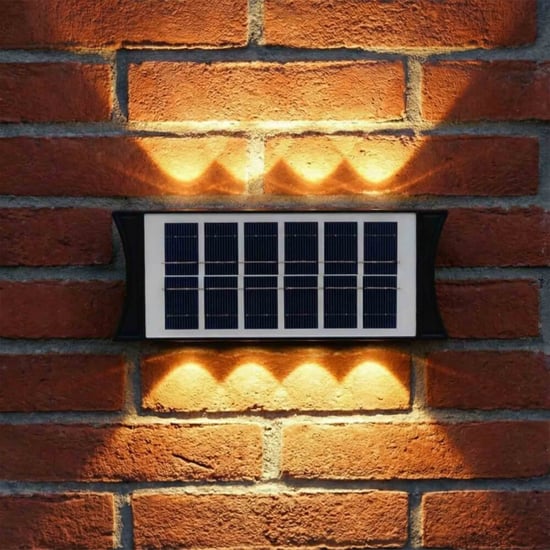 Panther 8w Solar Led Duvar Lambası 900 Lümen Çift Renk 3000k 7000k Dış Mekan Pt-2930