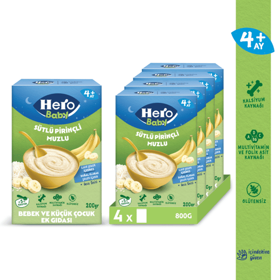 Hero Baby Sütlü Muzlu Pirinçli 200g X4