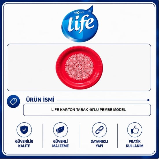 Life Lüks Karton Tabak 10'lu ( PEMBE MODEL )