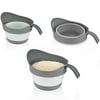 Qlux L-00984-2 ( Katlanabilir ) Pirinç Süzgeç ( Gri ) ( Maşrafa Modeli ) ( 2250ml ) ( Kapalı=8.5 & Açık=16cm ) ( 19x26cm )