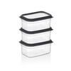 Qlux L-01005 ( 3pcs ) ( 1000ml ) ( No-2 ) Bomonti Plastik Saklama Kabı