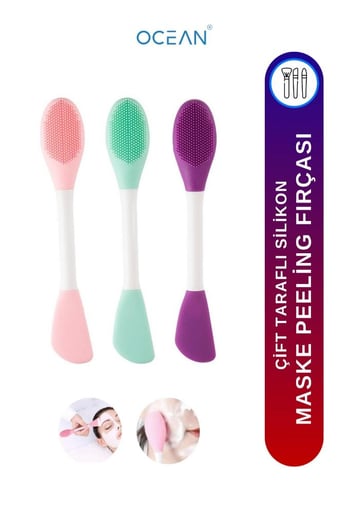 Ocean Çift Taraflı Yüz Maske Fırçası Karışık Renk Silikon Pratik Kullanım