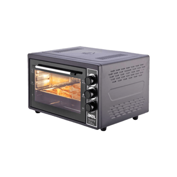 Akel Af-380 Midi Fırın Kare 38lt ( Ayarlanabilir Termostat = 50–320°c & Saatli = 0 - 90 Dk Zil ) ( 3 Kademe Hız Ayar ) ( Emaye Tepsi)
