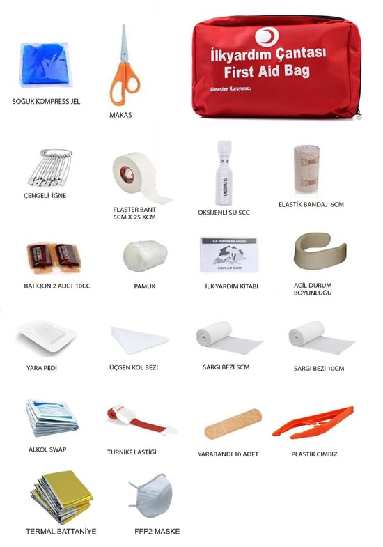 İlk Yardım Çantası ve Acil Müdahale Seti Yeni İlk Yardım