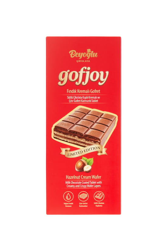 Beyoğlu Çikolata Gofjoy Sütlü Çikolata Kaplı Çıtır Gofret Tablet 150 Gr.