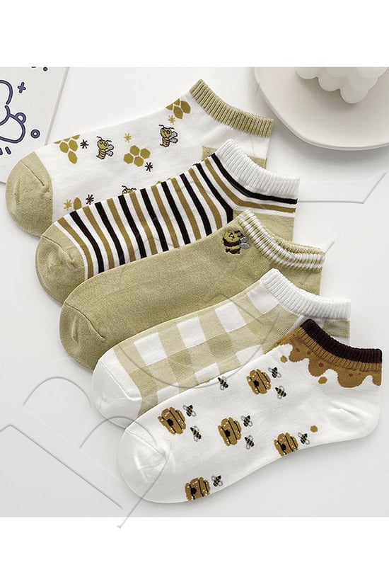 BGK 5 Çift Arı Desenli Çorap 36-41