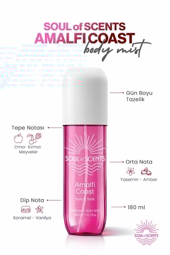 Soul Of Scents Amalfi Coast Fruity & Floral Body Mist 180 Ml