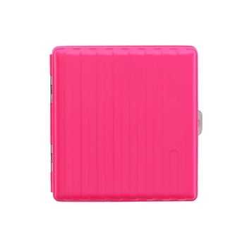 Bavul Desen Metal Kısa Sigara Tabakası 18li Pembe