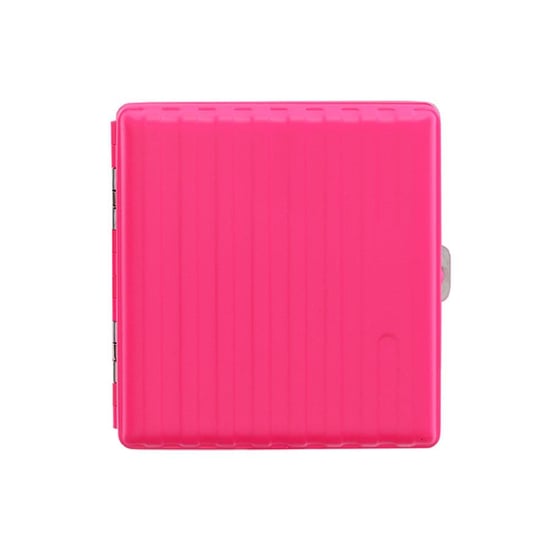 Bavul Desen Metal Kısa Sigara Tabakası 18li Pembe