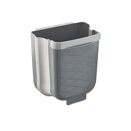 Qlux L-00869-2 ( Gri ) Katlanabilir Mutfak Çöp Kovası ( 6lt )