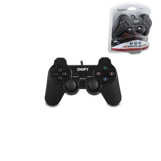 Snopy Sg-401 Ps3 Siyah Oyun Kolu Analog ( Titreşimli ) ( Usb Kablo ) ( 15 Tuş & 2 Analog & 8 Yön Tetikleyici ) ( 1.8mt Kablo )